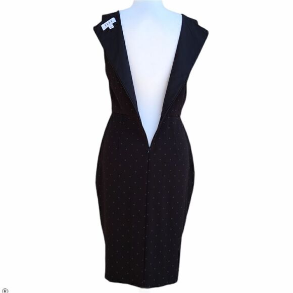 Elle Polka-dot Career Black Sheath Dress Size 8 - Picture 3 of 11